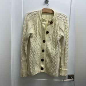 Elegant Cream Knit Cardigan Sweater